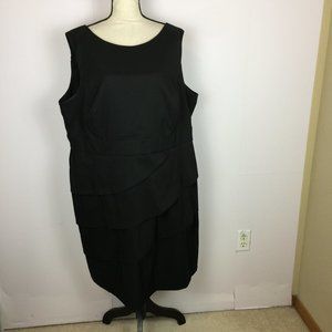 Dressbarn Collection Sheath Tiered Dress Size 22 Womans Plus Black Sleeveless